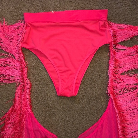 Neon cowboy fringe chaps and crop top  costume size Small - Picture 7 of 8